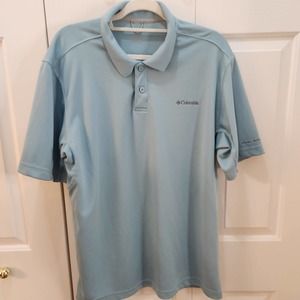 Columbia Men's size Large Golf Polo Light Blue with Gray Detail